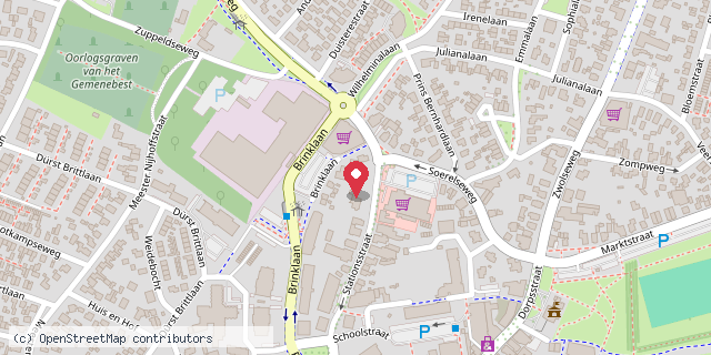 Een kaart met de locatie van Centrum Jeugd en Gezin