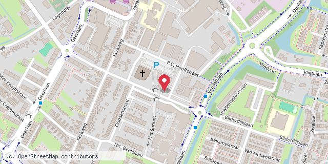 Een kaart met de locatie van CJG Ridderkerk/concultatiebureau