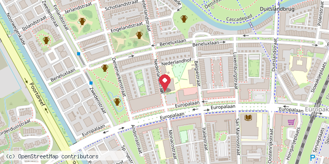 Een kaart met de locatie van Columbusschool