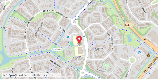 Een kaart met de locatie van Daltonschool