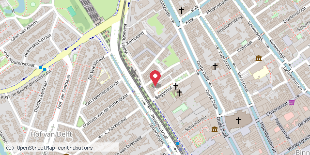 Een kaart met de locatie van De BagijneBieb