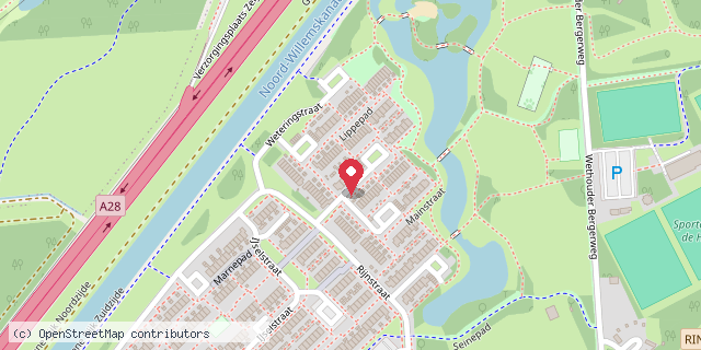 Een kaart met de locatie van Kinderzwerfboekenstation De Blauwe Molen