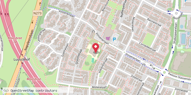Een kaart met de locatie van De boekenkast Vossener