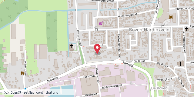 Een kaart met de locatie van De Boekenwurm