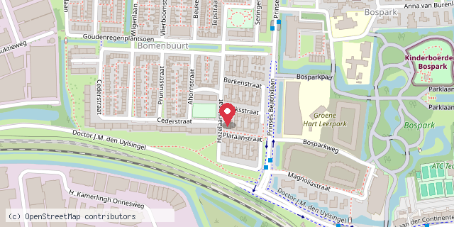 Een kaart met de locatie van De Bomenbieb