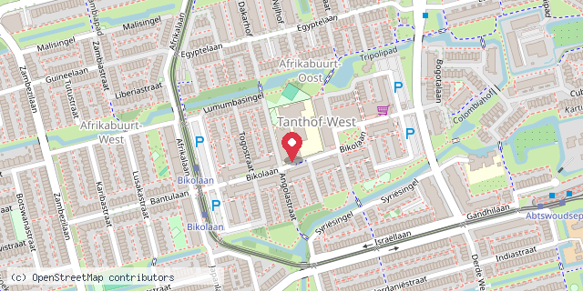 Een kaart met de locatie van De Bonte Pael