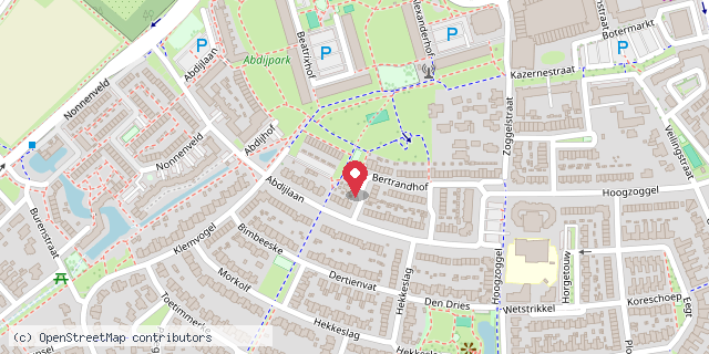 Een kaart met de locatie van De Gele minibieb