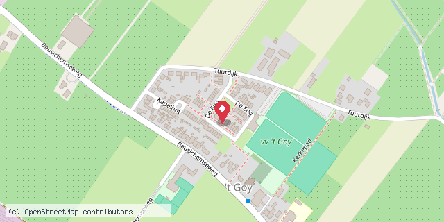 Een kaart met de locatie van De Goyse minibieb