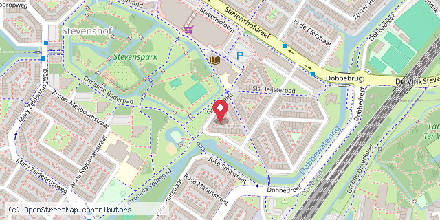 Een kaart met de locatie van De groene Bieb