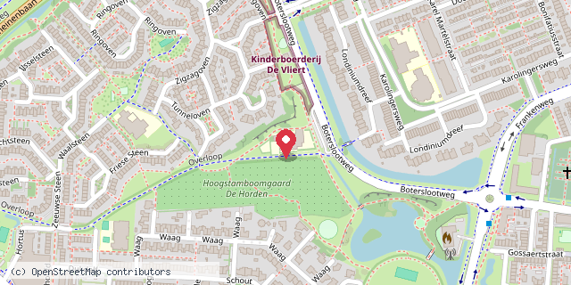 Een kaart met de locatie van De Horn