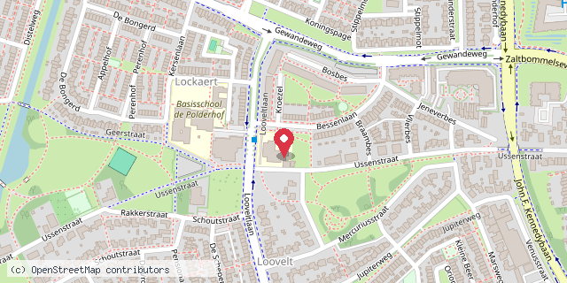 Een kaart met de locatie van De Lockaert