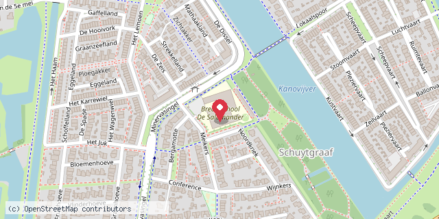 Een kaart met de locatie van De Salamander