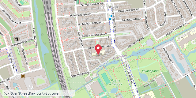 Een kaart met de locatie van De Spoorzoeker