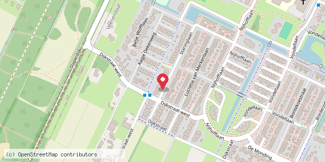 Een kaart met de locatie van De Vondelplaats