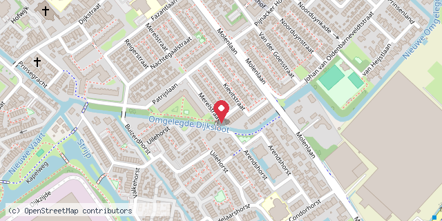 Een kaart met de locatie van De Vrolijke Mereltjes