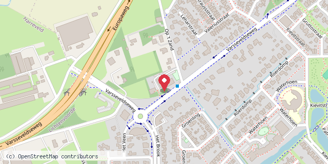 Een kaart met de locatie van De Zandschoppe