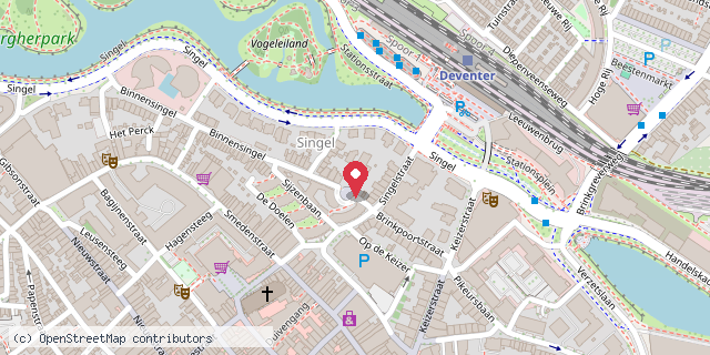Een kaart met de locatie van Deventer Leerschool