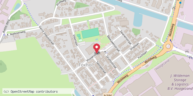 Een kaart met de locatie van Dorpshuis de Klabbe