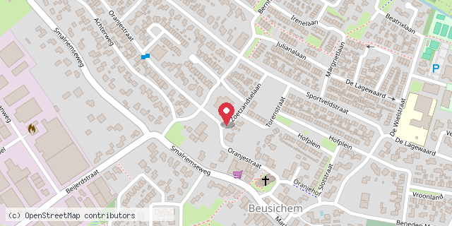 Een kaart met de locatie van Dorpshuis t Zoetzand
