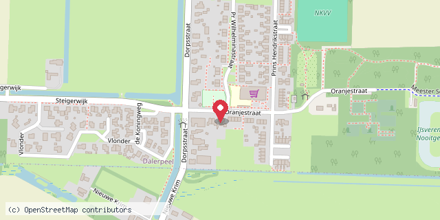 Een kaart met de locatie van Dorpswinkel 't Trefpunt Dalerpeel