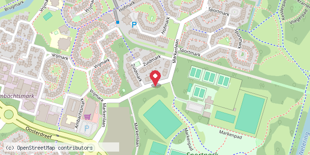 Een kaart met de locatie van Minibieb de Marken