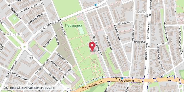 Een kaart met de locatie van Flex ville