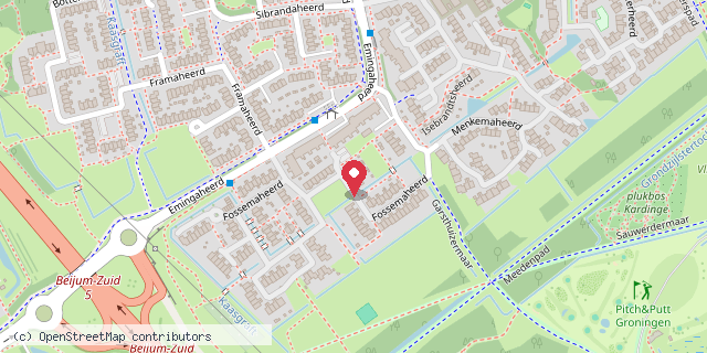 Een kaart met de locatie van Fossebieb