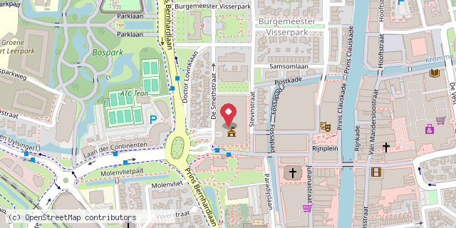 Een kaart met de locatie van Gemeentehuis Alphen aan den Rijn