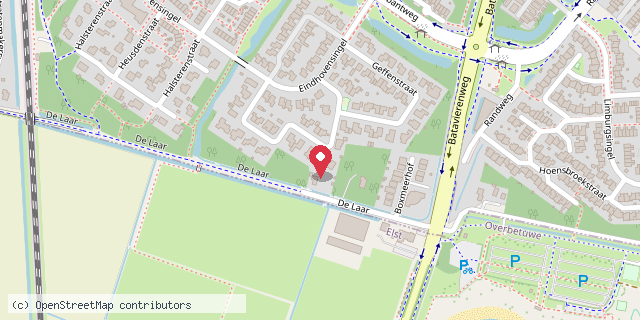 Een kaart met de locatie van Gemertstraat