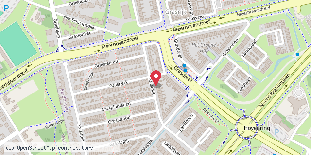 Een kaart met de locatie van Grasbieb