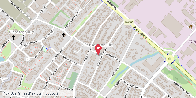 Een kaart met de locatie van Grutterswei
