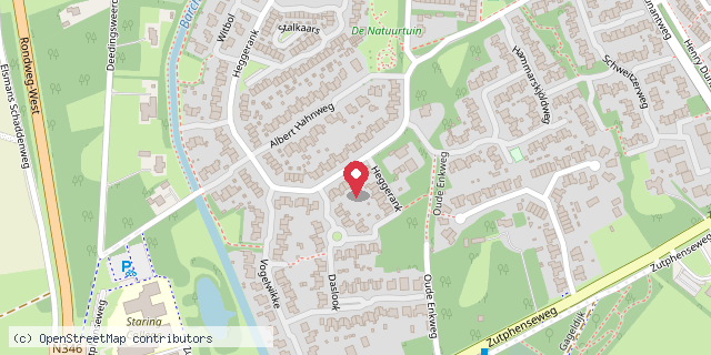 Een kaart met de locatie van Heggerank