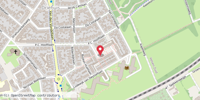 Een kaart met de locatie van Helen's Minibieb