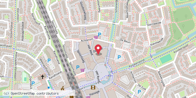 Een kaart met de locatie van HEMA Houten