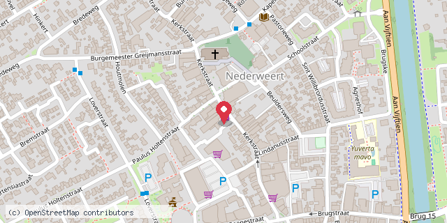Een kaart met de locatie van HEMA Nederweert