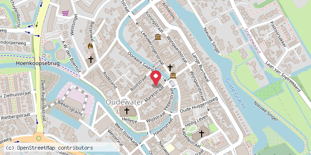Een kaart met de locatie van HEMA Oudewater