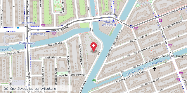 Een kaart met de locatie van Het ABC