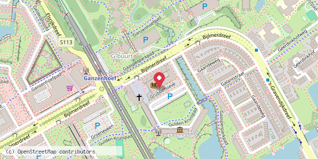 Een kaart met de locatie van Het ABC Amsterdam Zuid-Oost