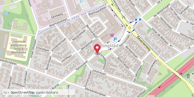 Een kaart met de locatie van Het kastje