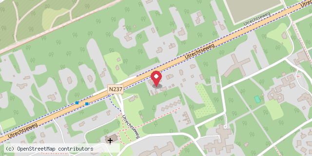 Een kaart met de locatie van Het Kompas