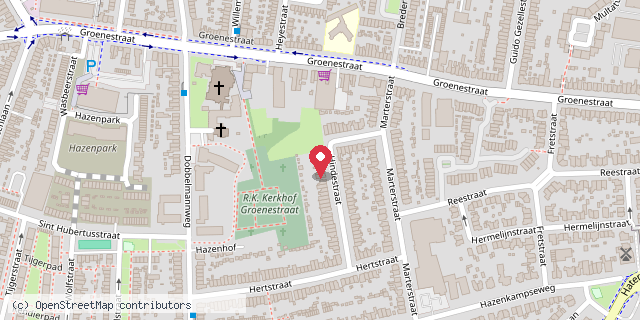 Een kaart met de locatie van HindeBieb