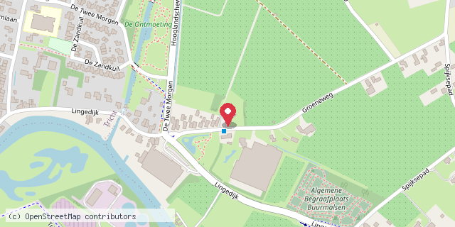 Een kaart met de locatie van huisartsenpraktijk Tricht-Buurmalsen-Geldermalsen