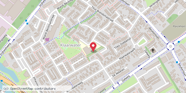 Een kaart met de locatie van IKC De Achtbaan