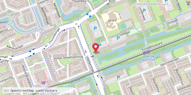 Een kaart met de locatie van IKC De Ark