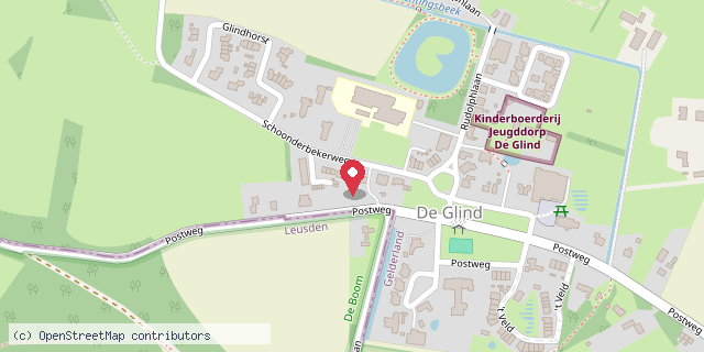 Een kaart met de locatie van Intermetzo De Glind