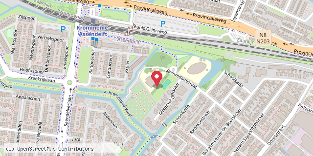 Een kaart met de locatie van Jenaplanschool De Bijenkorf