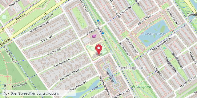 Een kaart met de locatie van JGZ Almere