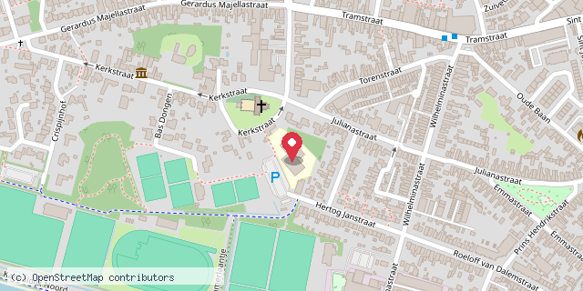 Een kaart met de locatie van JJ Anspach School