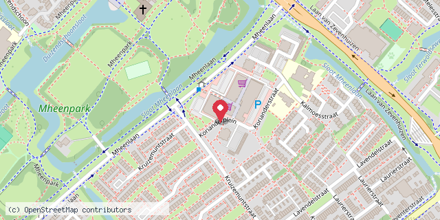 Een kaart met de locatie van Jumbo winkelcentrum de Mheen