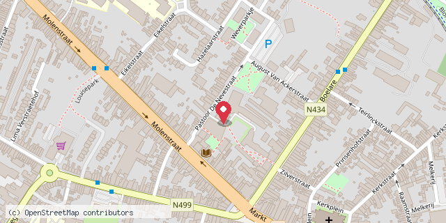 Een kaart met de locatie van KA EEKLO
